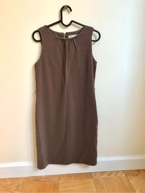Sleeveless Brown Shift Dress - Brand Unspecified